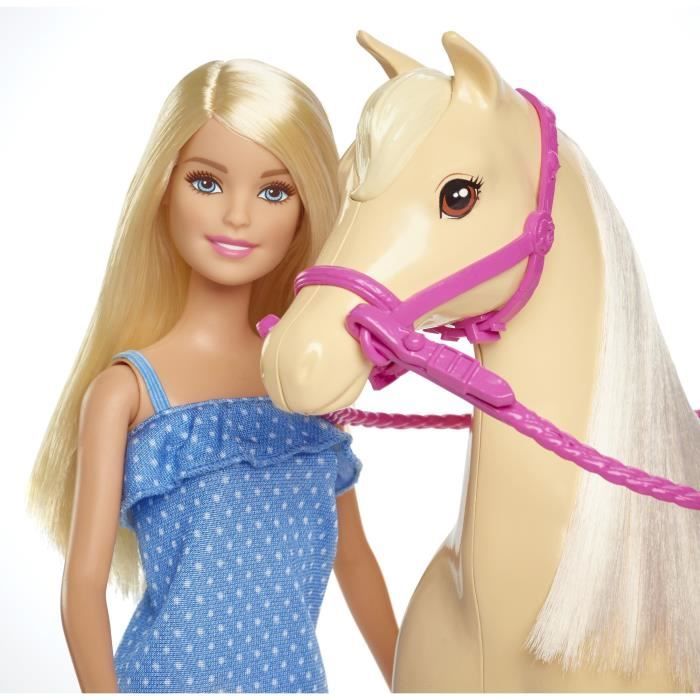 Barbie - Barbie et son cheval - Coffret Poupée Mannequin - 3 ans et + FXH13