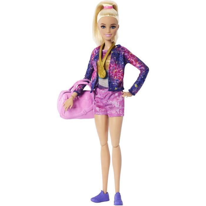 Barbie-Gymnastique-Coffret avec poupée et plus de 10 accessoires HRG52