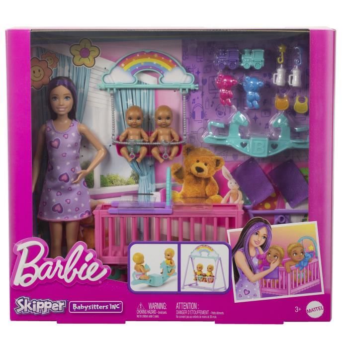 Barbie-La Chambre des Jumeaux-Coffret Skipper bébés et accessoires HXM99