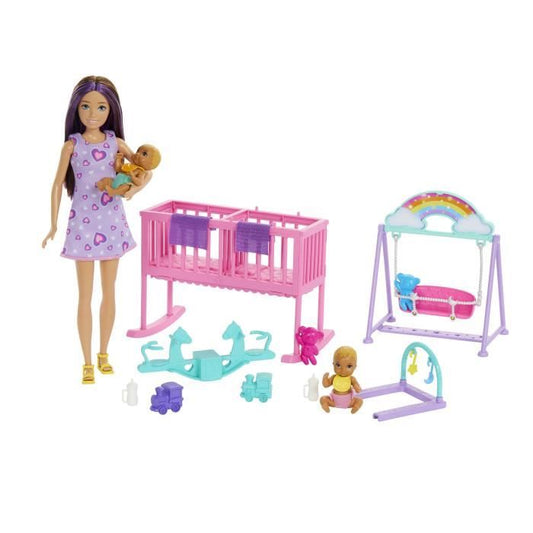 Barbie-La Chambre des Jumeaux-Coffret Skipper bébés et accessoires HXM99