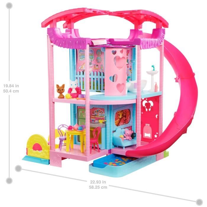 Barbie-La Maison de Chelsea 50 cm animaux et + de 15 accessoires HCK77