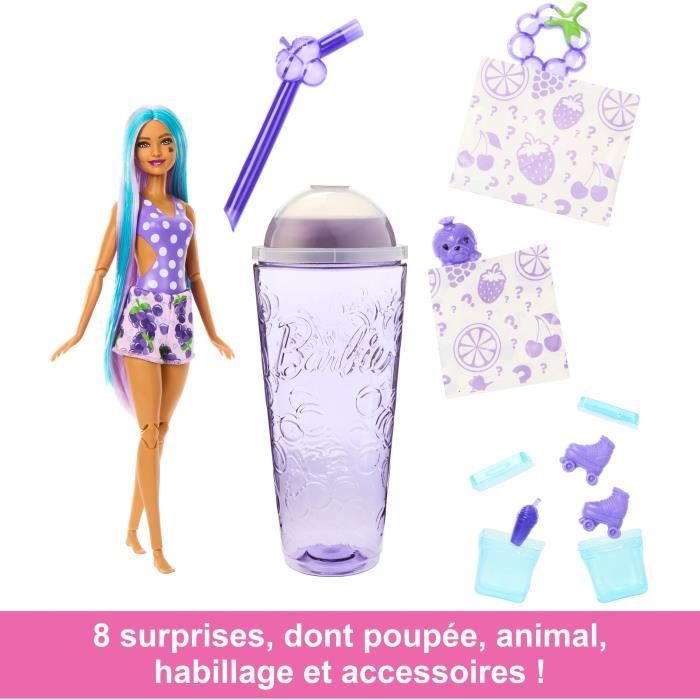 Barbie-Pop Reveal Série Fruit-Poupée parfum jus de raisin pétillant HNW44