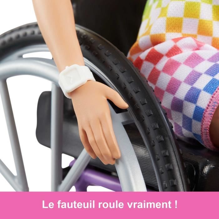 Barbie-Poupée avec fauteuil roulant-Barbie Fashionistas HJT13