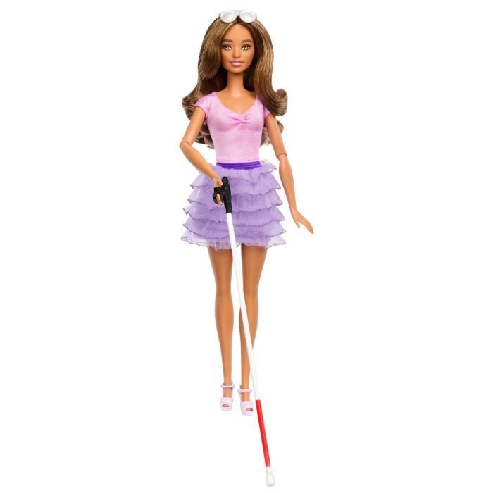 BARBIE Poupée fashionista non voyante jupe violette HRH17