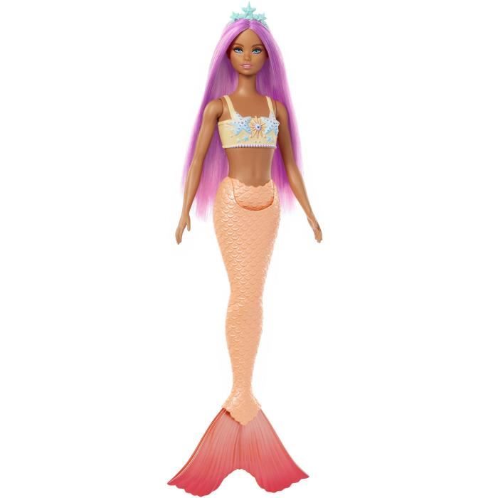 Barbie-Poupées Sirenes avec cheveux et nageoire colorés et serre-tete HRR05