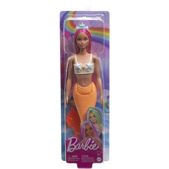 Barbie-Poupées Sirenes avec cheveux et nageoire colorés et serre-tete HRR05