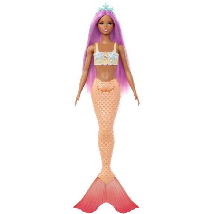 Barbie-Poupées Sirenes avec cheveux et nageoire colorés et serre-tete HRR05