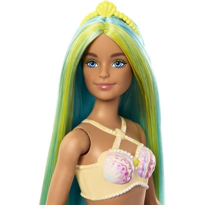 Barbie-Poupées Sirenes avec cheveux et nageoire colorés et serre-tete HRR03