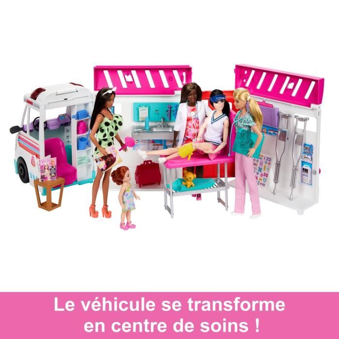 Barbie-Véhicule Médical-Coffret ambulance et clinique et accessoires HKT79