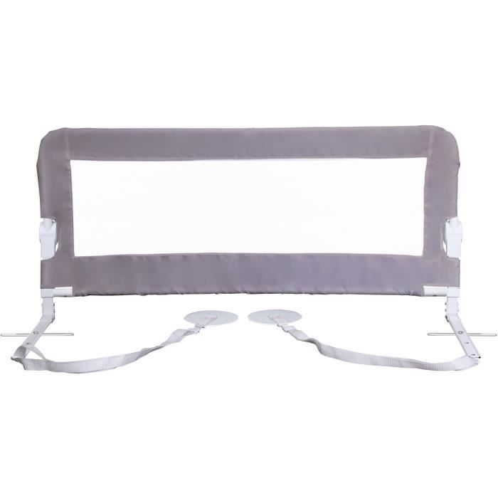 Barriere de lit Dreambaby Nicole - lits encastrés et aux lits plats- Mesurant 150 cm de large et 50 cm de haut - Gris