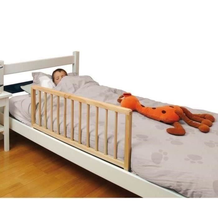 Barriere de Lit Nidalys Bois Naturel 120 CM Norme BS - Sécurité pour Bébé