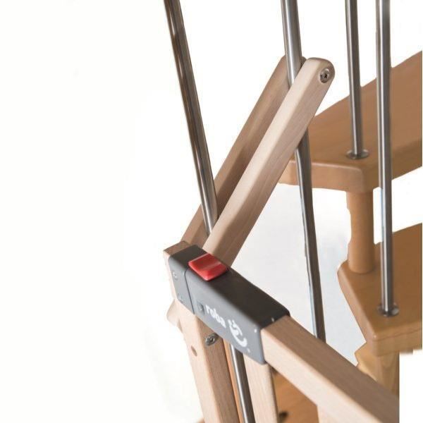 Barriere de Sécurité Bébé pour Escalier Safety Up - ROBA - Largeur de 93.5 a 120.5 cm - Bois Naturel