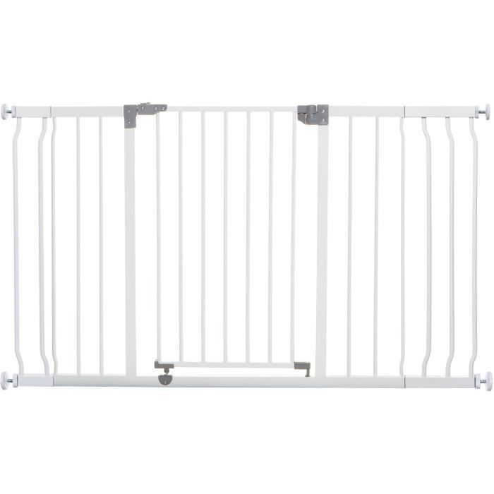 Barriere de sécurité - DREAMBABY - LIBERTY - 1 barriere + 2 extensions - 126-132,5 cm - Blanc