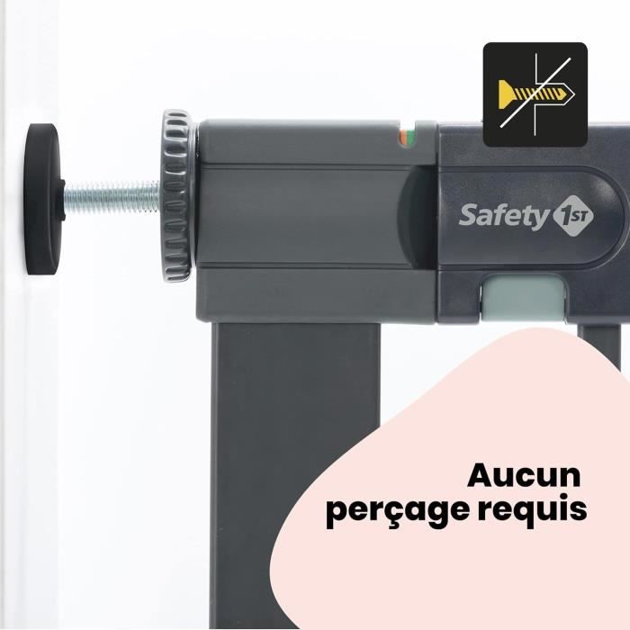 Barriere de sécurité enfant Easy Close Metal - SAFETY 1ST - Réglable de 73 a 80 cm - Anthracite - Métal