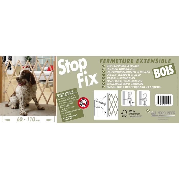 Barriere - NORDLINGER PRO - 72000 - Stopfix - Extensible - Bois - 60-110 cm - Pour chien - Paloma Tech