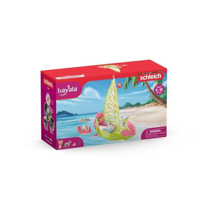 Bateau fleuri magique de Sera coffret de jeu de 40 pieces avec figurine de licorne elfe et coffre au trésor jouet