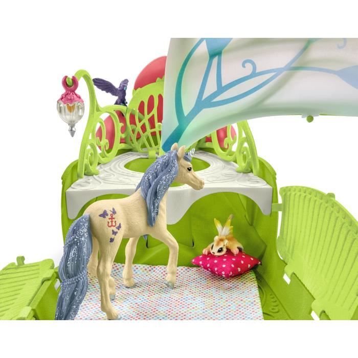 Bateau fleuri magique de Sera coffret de jeu de 40 pieces avec figurine de licorne elfe et coffre au trésor jouet