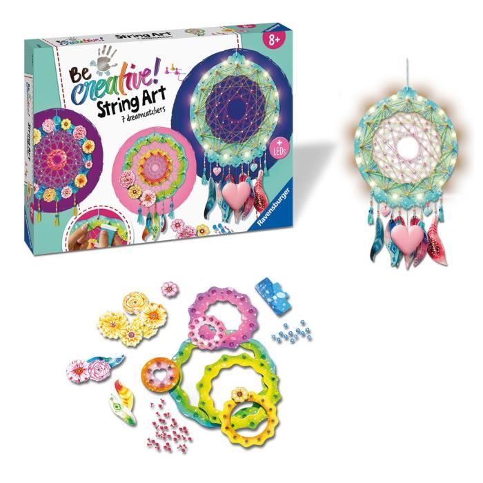 Be Creative String Art Maxi Dreamcatchers 7 attrape-reves Création objets Loisir créatif Des 8 ans 18235 Ravensburger