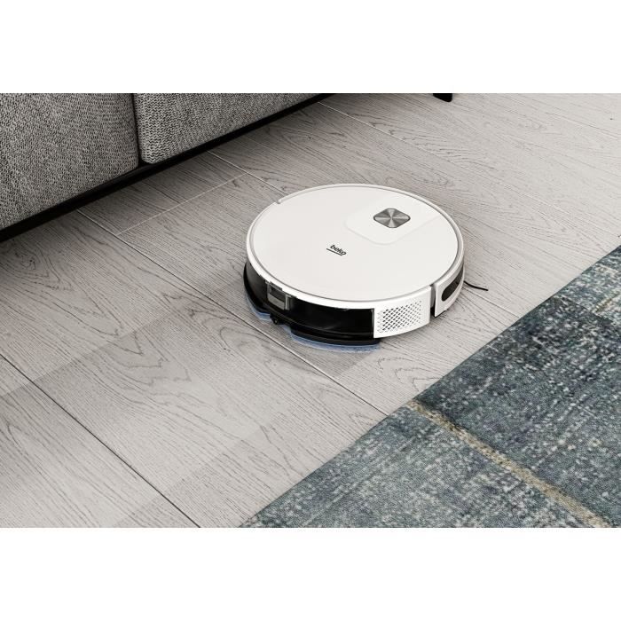 BEKO VRR60314VW - Aspirateur Robot Laveur 2 en 1 Connecté - Autonomie 150 minutes - 2000 pa - Blanc