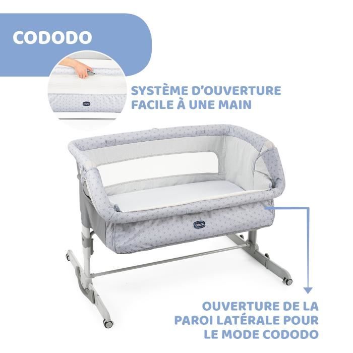 Berceau cododo Next2Me Dream Silver - CHICCO - A partir de mois - Hauteur réglable - Matelas inclus