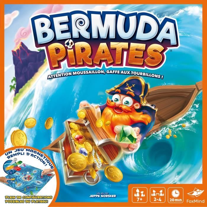 Bermuda Pirates - Asmodee - Jeu de société magnétique - Jeu d’action 2 a 4 personnes - 7 ans