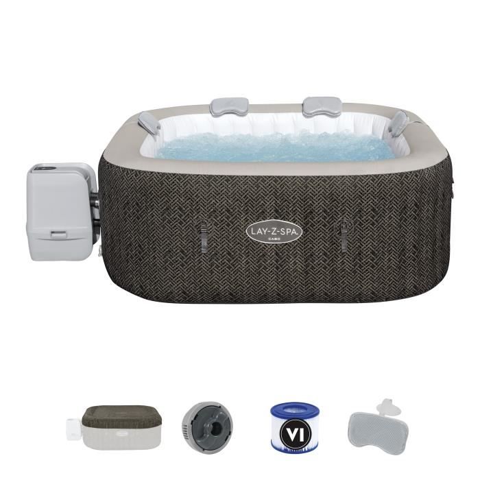 BESTWAY - Spa gonflable Lay-Z-Spa Cabo Smart Hydrojet, 4 / 6 places, diametre 180 x 180 x 71 cm, 140 jets d'air - Paloma Tech