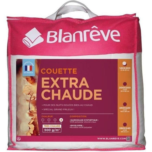 BLANREVE Couette extra chaude en microfibre - 140 x 200 cm - Blanc - Paloma Tech