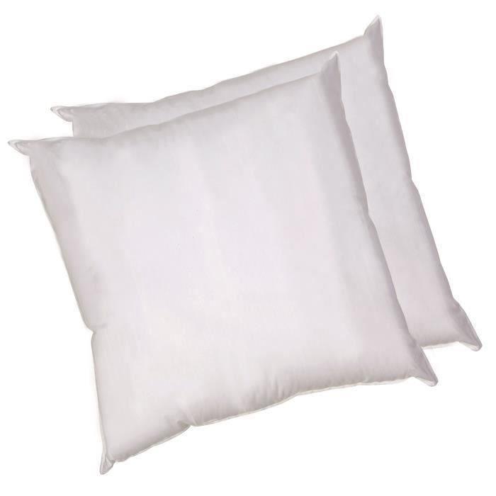 BLANREVE Lot de 2 Oreillers en coton - 60 x 60 cm - Blanc - Paloma Tech