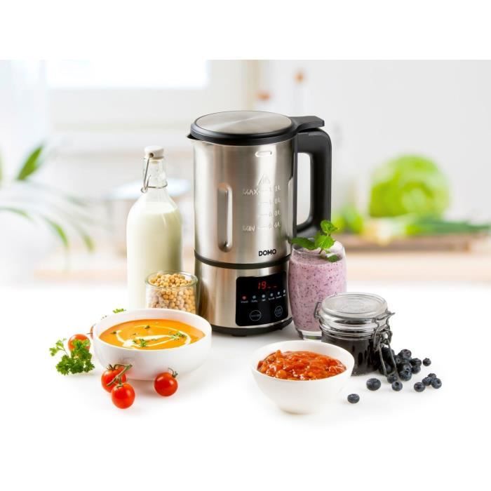 Blender chauffant DOMO - Inox 1,2 L - 6 programmes 800 Watt DO727BL