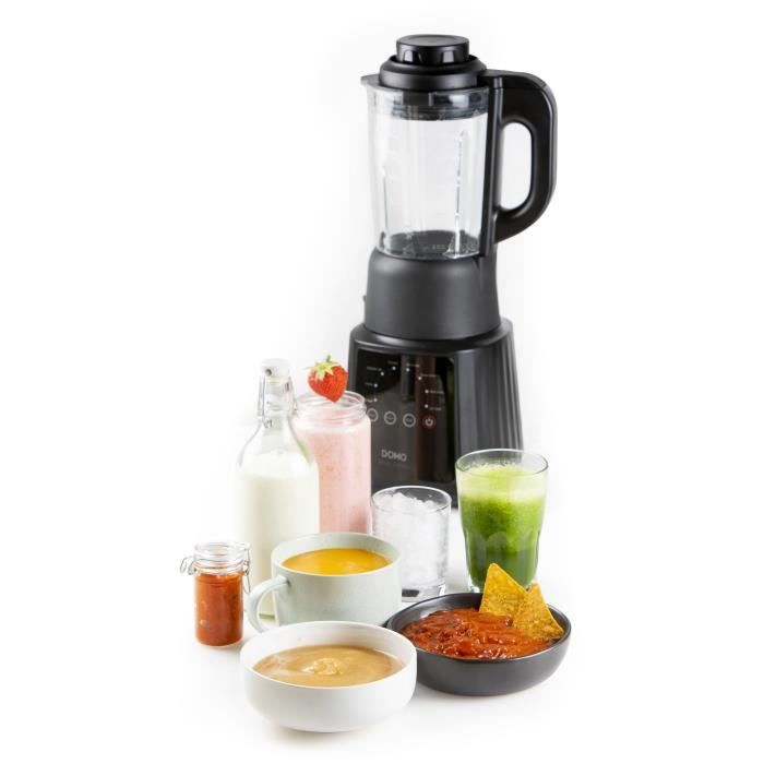 Blender chauffant multi fonctions - DOMO - DO726BL - 900 W - 1,2 L - 8 programmes - Affichage LED - Noir