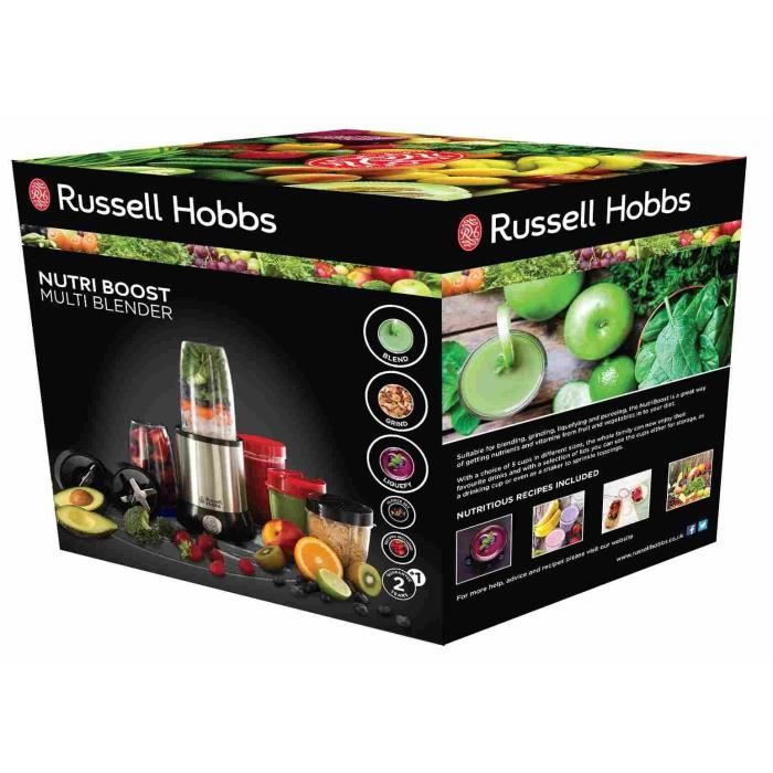 Blender - RUSSELL HOBBS - Nutri Boost 23180-56 - Mixeur 700 W - 15 accessoires - 3 bols (700ml) - 2 bols (350ml)