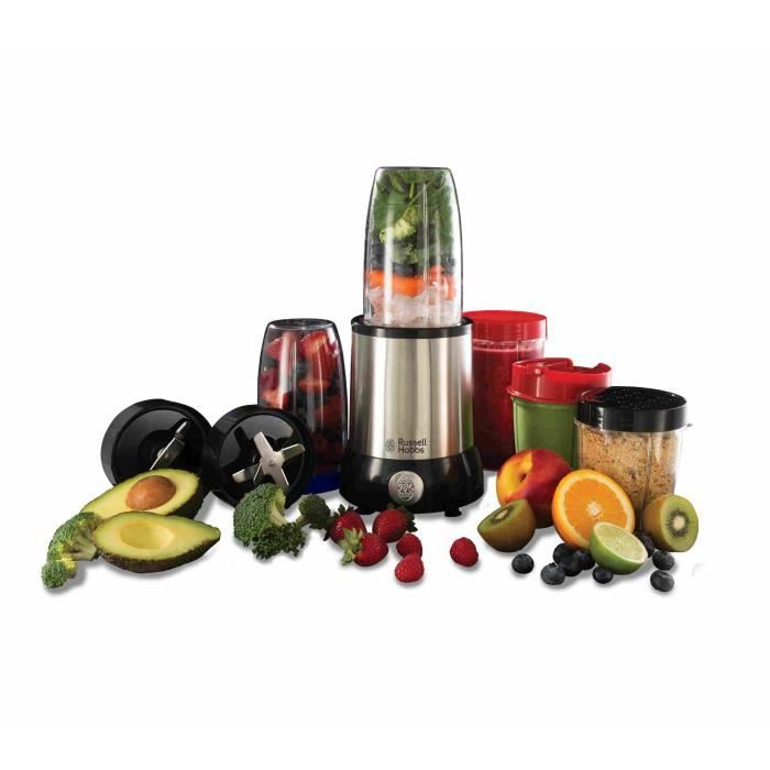 Blender - RUSSELL HOBBS - Nutri Boost 23180-56 - Mixeur 700 W - 15 accessoires - 3 bols (700ml) - 2 bols (350ml)