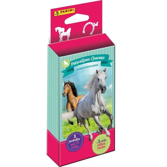 Blister - PANINI - Collection de cartes pour les fans de chevaux - Contient 3 pochettes de 8 cartes + 1 carte