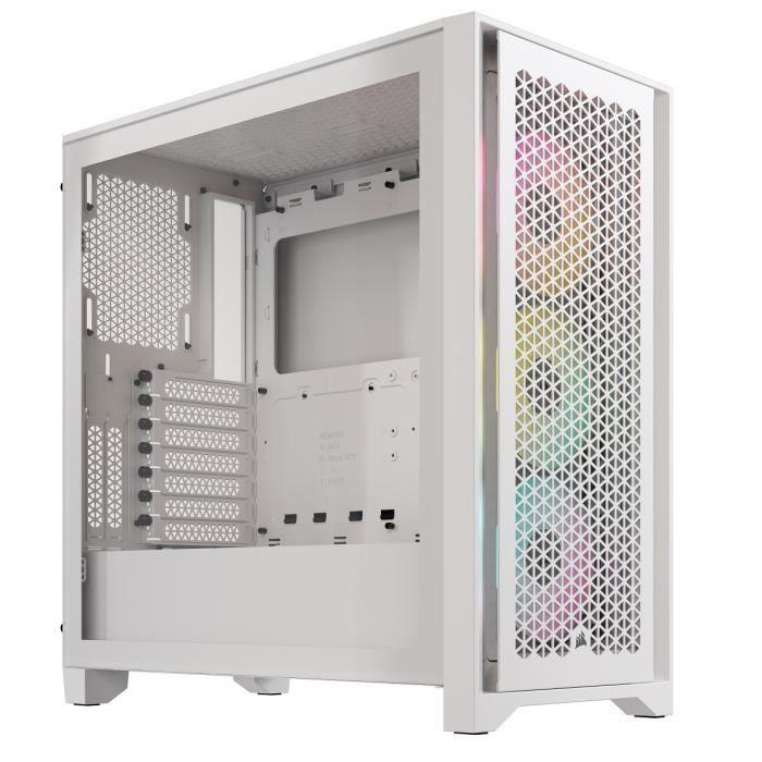 Boitier PC - CORSAIR - iCUE 4000D RGB Airflow - Moyen-tour - 3 ventilateurs AF120 RGB ELITE - Blanc - Paloma Tech