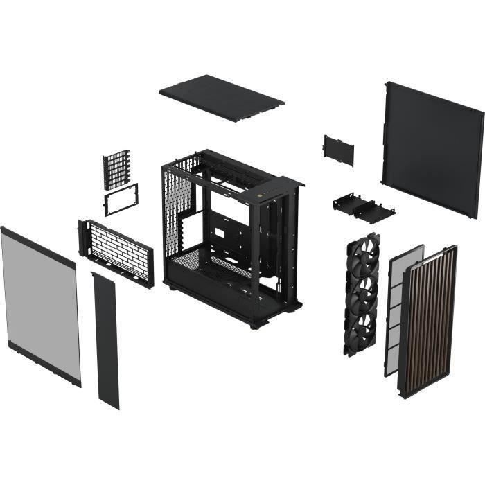 Boîtier PC - FRACTAL DESIGN - North XL Charcoal Black TG Dark - FD-C-NOR1X-02 - E-ATX - Design élégant en bois et en alliage FRACTAL DESIGN