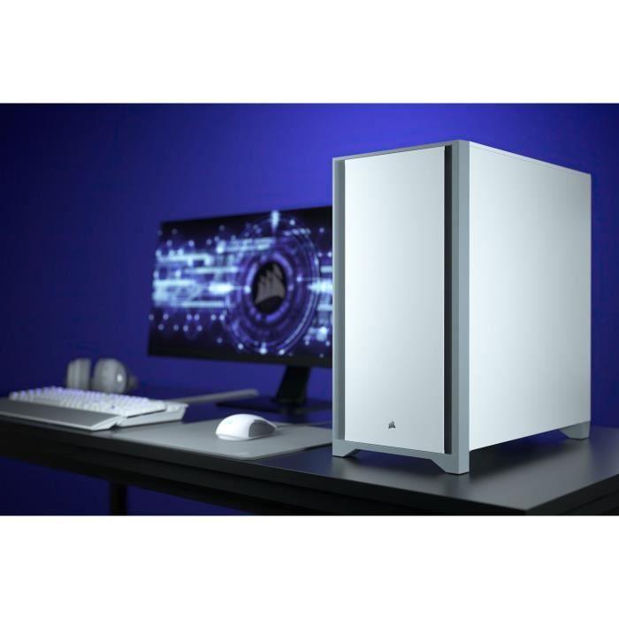 Boîtier PC Gaming - CORSAIR - 4000D - ATX Moyen Tour - Verre trempé - Blanc (CC-9011199-WW) - Paloma Tech