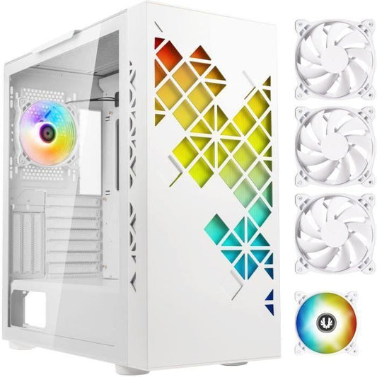 Boitier PC sans alimentation - BITFENIX Tracery ARGB (Blanc) - Moyen tour - Format E-ATX - Paloma Tech