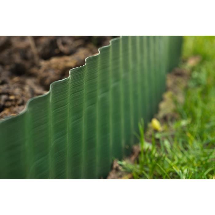 Bordure a gazon polyéthylene vert H25 cm x 9 m - NATURE - Paloma Tech