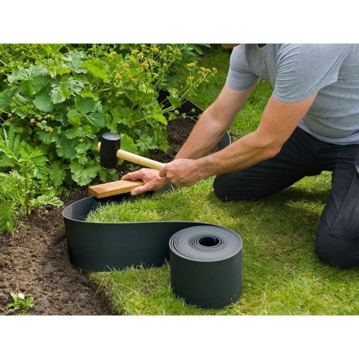 Bordure de jardin en PE noir - Nature - Bordure de jardin - 7,5cm x 10m - Épaisseur 3mm - Paloma Tech