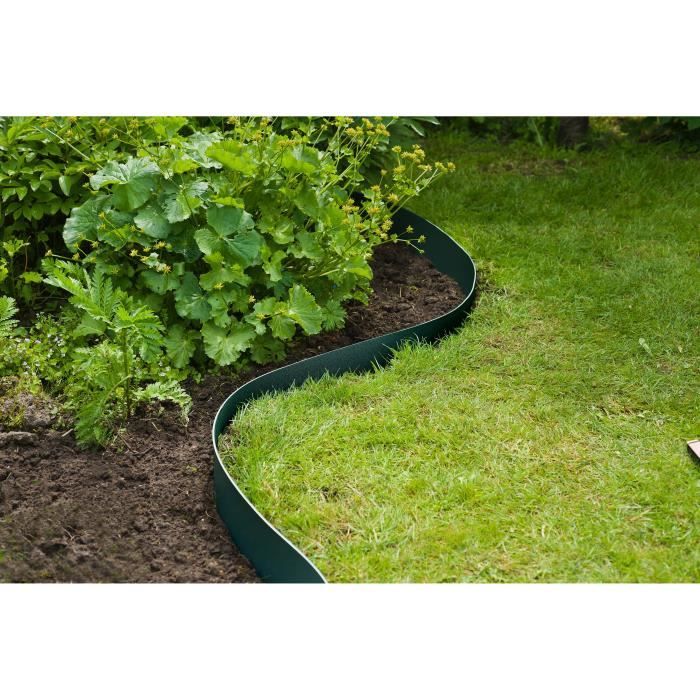 Bordure de jardin en polypropylene NATURE - Epaisseur 3 mm - H 15 cm x 10 m - Vert - Paloma Tech