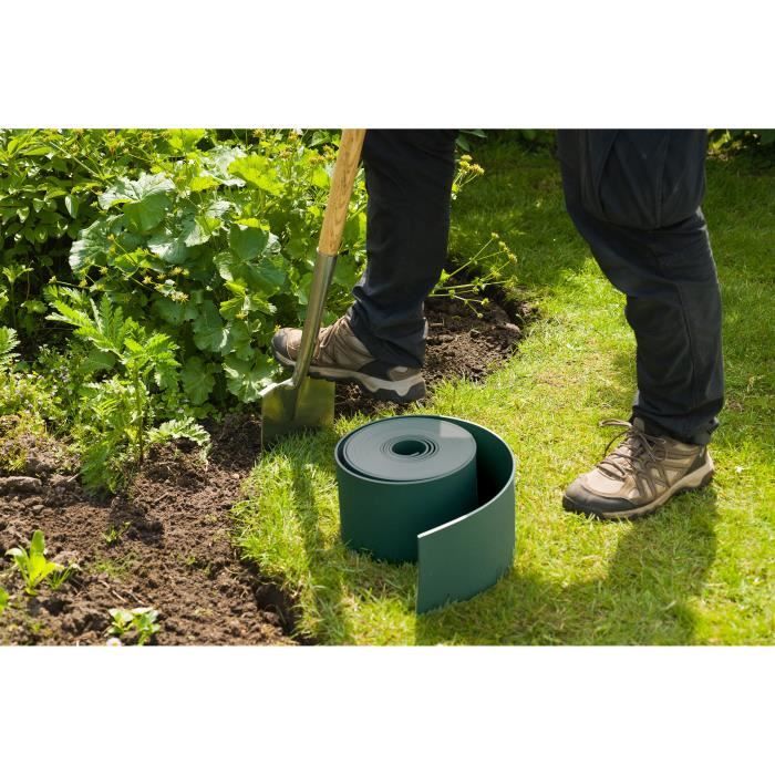 Bordure de jardin en polypropylene NATURE - Epaisseur 3 mm - H 15 cm x 10 m - Vert - Paloma Tech