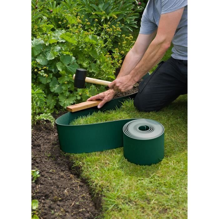 Bordure de jardin en polypropylene NATURE - Epaisseur 3 mm - H 15 cm x 10 m - Vert - Paloma Tech