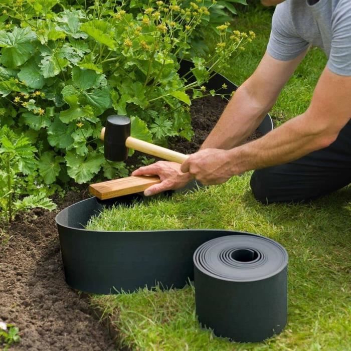 Bordure de jardin en polypropylene recyclé - NATURE - Epaisseur 3 mm - H 15 cm x 10 m - Noir - Paloma Tech