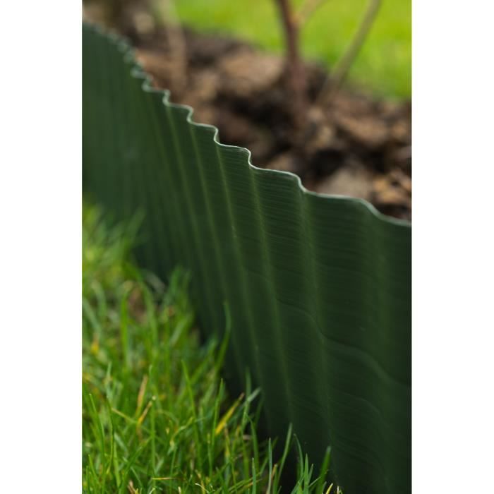 Bordure gazon polyéthylene verte H15 cm x 9 m - NATURE - Paloma Tech