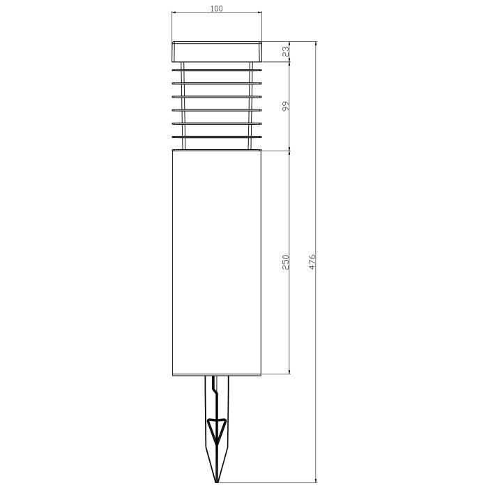 Borne solaire en inox - Gris - GALIX - 1 LED - 25 Lumens - 8h d'éclairage - Paloma Tech