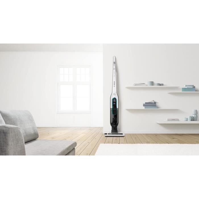 BOSCH BCH86HYG2 - Athlet - aspirateur balai rechargeable- Série 6 blanc - 60 mn d’autonomie - bac 900 ml - 2