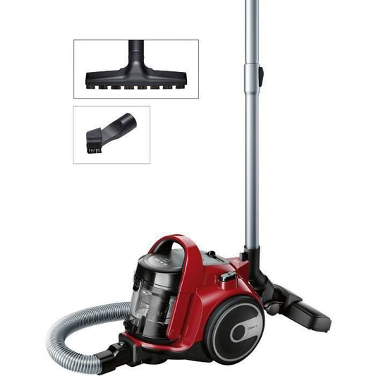 BOSCH BGC05AAA2 Cleann’n aspirateur sans sac rouge - 78 dB - 28 kWh/an - (h)epa - 9m - 1,5L - brosse universelle