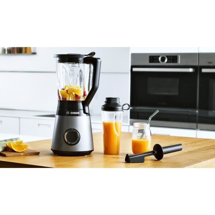 BOSCH Blender VitaPower Revetement métallique - 1200W - 30.000 trs/min - 2 vitesses + turbo - Bol mixeur 2 L - 4 lames