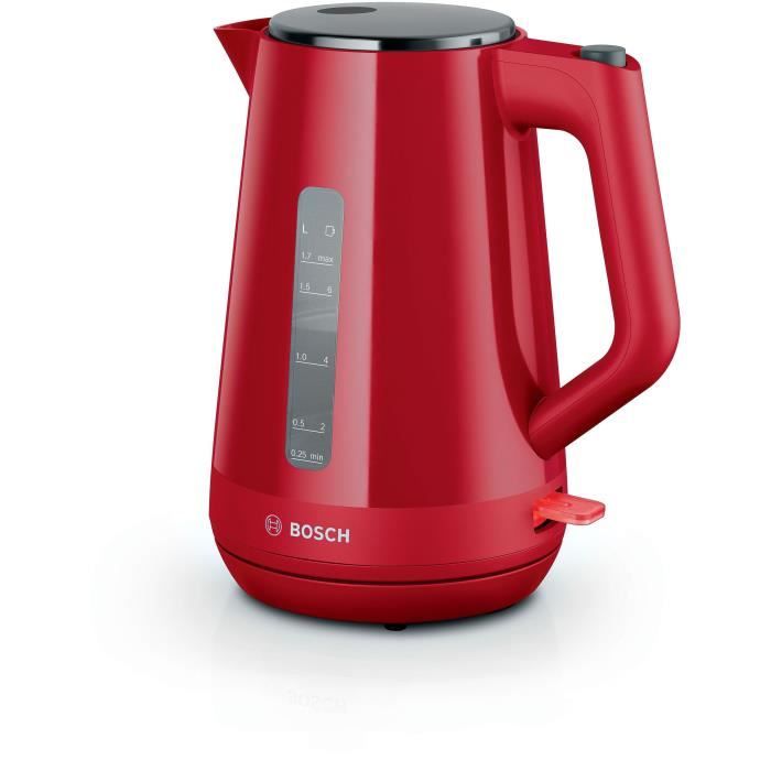 Bouilloire - BOSCH - TWK1M124 MyMoment - Rouge - capacité 1,7L - base 360° - filtre anti-calcaire - Paloma Tech