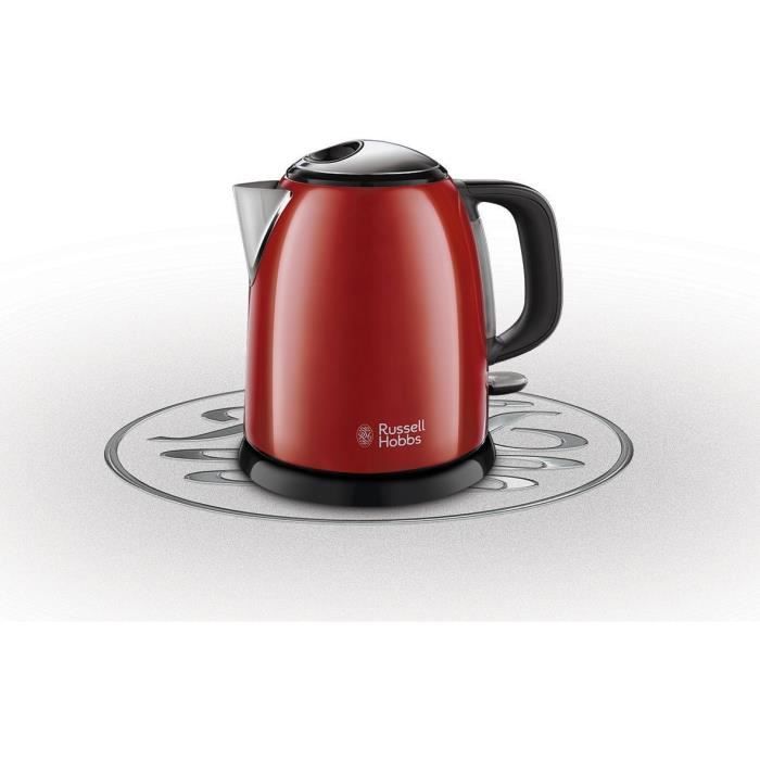 Bouilloire Compacte Rouge - RUSSELL HOBBS 24992-70 - Capacité 1L - Filtre Anti-Calcaire Amovible - Paloma Tech